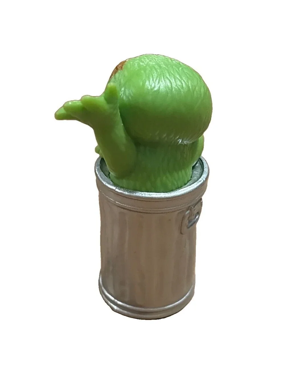 Sesame Street Oscar the Grouch Trash Can PVC Figure TM Sesame 1405SK01 Vtg